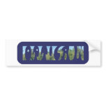 Words Optical and Illusion in one Illustration bumper stickers