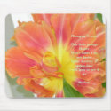 Wordy Orange Flower 2 Mouse Pad mousepads