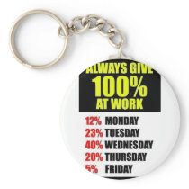 Work 100 % fun keychains