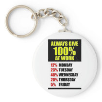 Work 100 % fun keychains