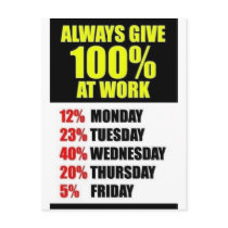 Work 100 % fun postcards