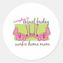 Work at Home Mum Round Stickers