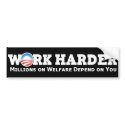 Work Harder anti-obama bumper stickers