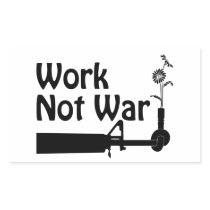 Work Not War Rectangular Stickers