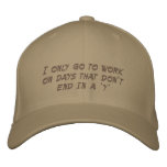 Work Sayings embroidered hats