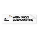 work sucks snowkiting bumper stickers