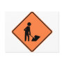 Work Zone Highway Construction Sign Post Card