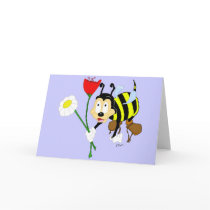 Worker Bee and Flower Greeting Card