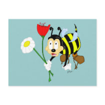 Worker Bee and Flower Postcard