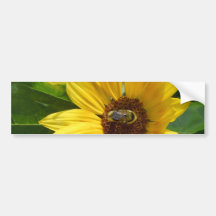 Worker Bee on Sunflower Bumper Stickers