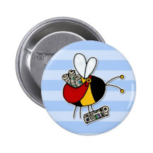 worker bee - paperboy button
