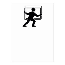 Worker Handling Delivering Glass Plate Business Cards
