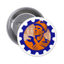 Worker In a Cog Pin