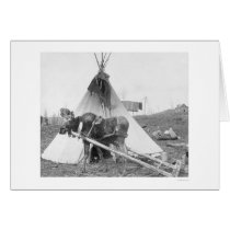 Working Moose Teepee 1916 Greeting Card