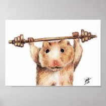 Workout (Hamster) Poster Print