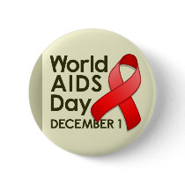 World AIDS Day Round Button