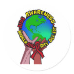 World AIDS Day Round Sticker