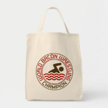 World Bacon Wrestling Champion Canvas Bags