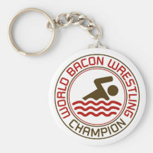 World Bacon Wrestling Champion Keychains