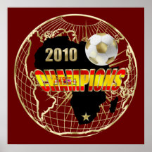World Champions Spain flag Globe Artwork Print