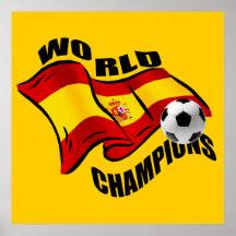 World Champions Spain Wavy flag 2010 Poster