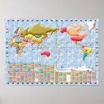 World Country Code Map_Artistic Series Print