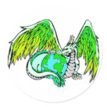World Dragon Round Sticker