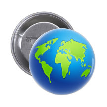World Globe Pinback Buttons