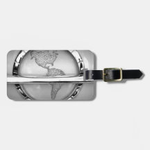 World in Chrome Travel Bag Tags