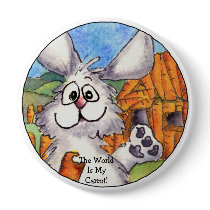World Is My Carrot Round Lapel Pin