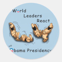 World Leaders React (Obama) Round Sticker