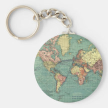 World map 1919 keychain