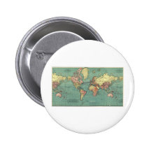 World map 1919 pinback button