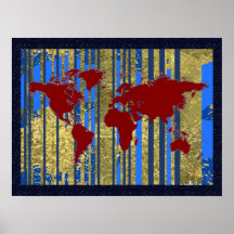 world map art decor posters