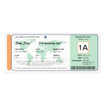 World Map Birthday Boarding Pass Ticket Personalised Invite