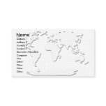 World Map Business Card White business cards