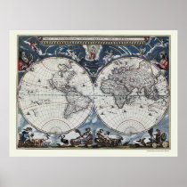 World Map by Joan Blaeu - 1664