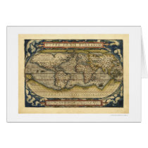 World Map By Ortelius 1570 Greeting Card