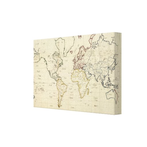 World map gallery wrap canvas