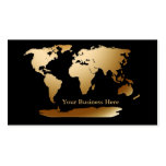 World Map Gold/Black Business Card 3