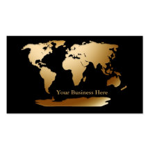 World Map Gold/Black Business Card 3