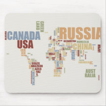 World map in words mousemats