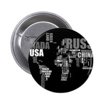 World Map in Words Pin