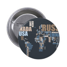 World Map in Words Pins