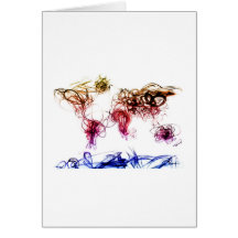 World Map Light Writing Greeting Cards