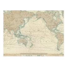 World Map of the Shipping Canals Post Cards