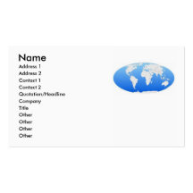 World Map Profile Card Business Card
