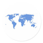 World Map Round Sticker