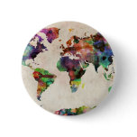 World Map Urban Watercolor Pins