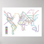 World Metro Subway Map posters